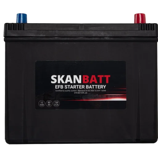 SKANBATT EFB Startbatteri 12V 80AH 730CCA (260x174x225mm) +R