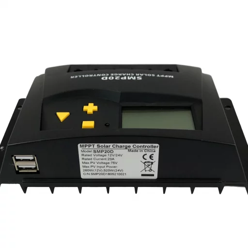 SKANBATT MPPT Solcelleregulator 12/24V 20A med display