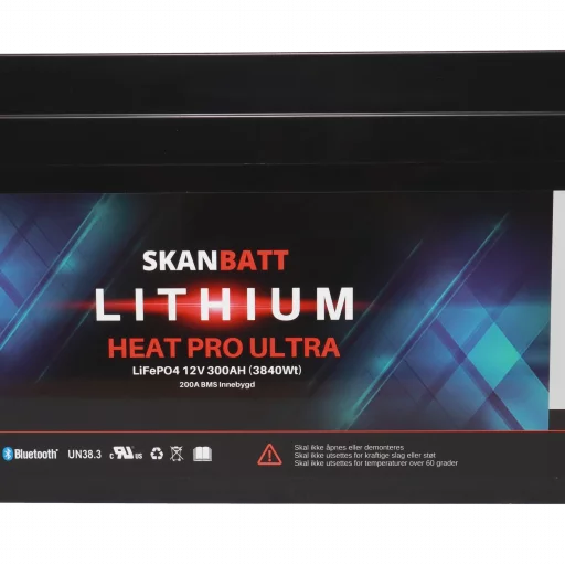 SKANBATT Lithium HEAT PRO Ultra 12V 300AH - CAN Bus - 400A (<3s) - 8 års garanti