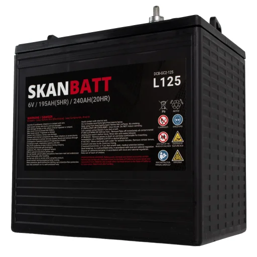 SKANBATT L125 Deep Cycle Batteri 6V 240Ah (264x181x276mm)