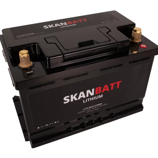SKANBATT Lithium Batteri 12V 104AH 100A BMS (279x175x190mm) - Small