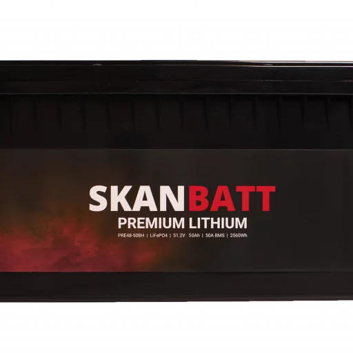 SKANBATT Premium Lithium - 48V 50Ah 50A BMS - 522x238x218 mm - Bluetooth - Heat - 8 Års garanti