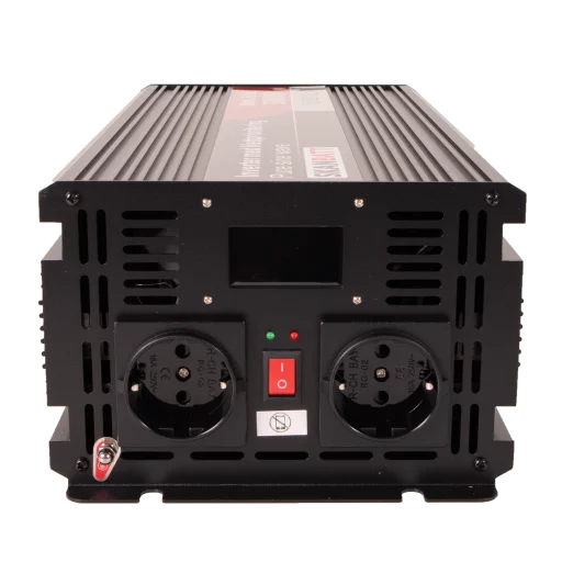 SKANBATT Inverter 12V 3000W Ren Sinus med Nettprioritering, Trådløs Fjernkontroll