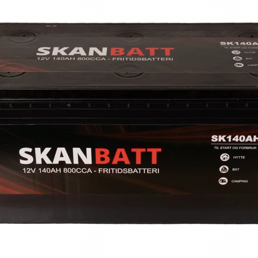 SKANBATT Fritidsbatteri 12V 140AH 800CCA (513x188x203/223mm) +venstre
