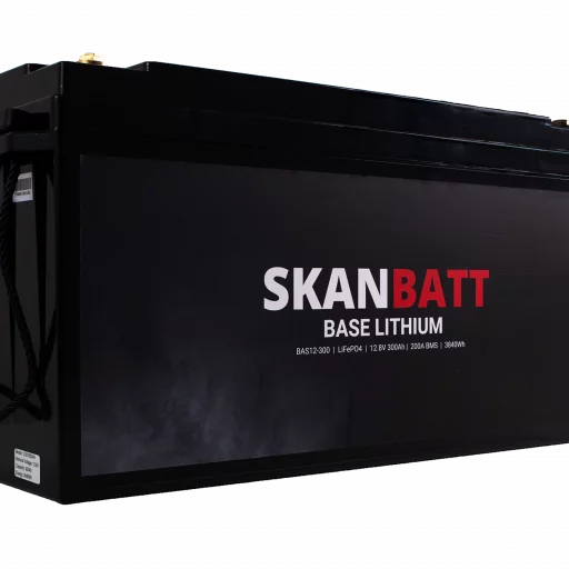 SKANBATT Base Lithium - 12V 300Ah 200A BMS - 483x170x240mm - 3 Års garanti