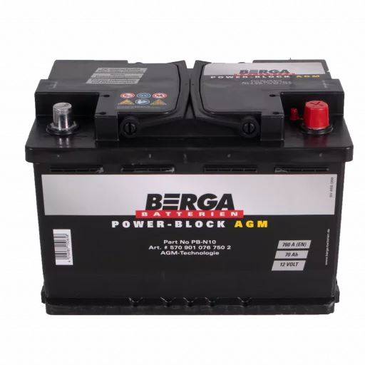 BERGA Power Block AGM 12V 70AH 760CCA (278/175/190mm)
