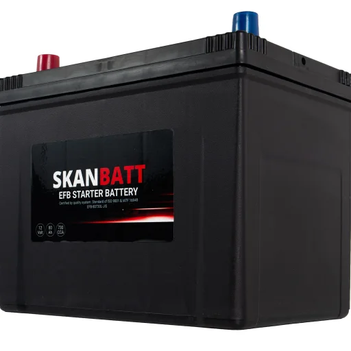 SKANBATT EFB Startbatteri 12V 80AH 730CCA (260x17x225mm) +L