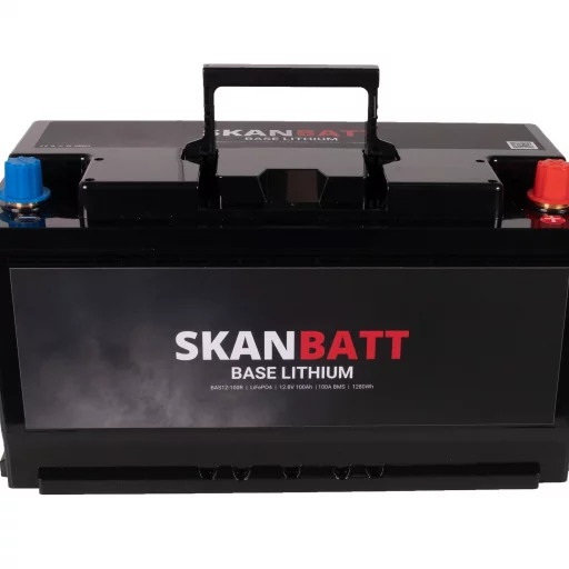 SKANBATT Base Lithium - 12V 100Ah 100A BMS - 352x174x190mm - 3 Års garanti - Bobil