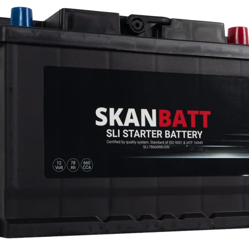 SKANBATT SLI Startbatteri 12V 78AH 660CCA (278x175x190mm) +R
