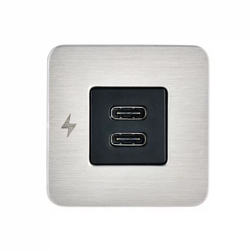 Scanstrut Tile Dual USB-C 12V/24V Børstet Stål