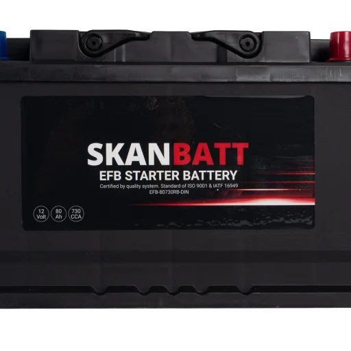 SKANBATT EFB Startbatteri 12V 80Ah 730CCA (315x175x190mm) +R