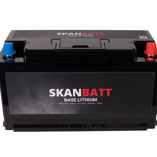 SKANBATT Base Lithium - 12V 100Ah 100A BMS - 352x174x190mm - 3 Års garanti - Bobil