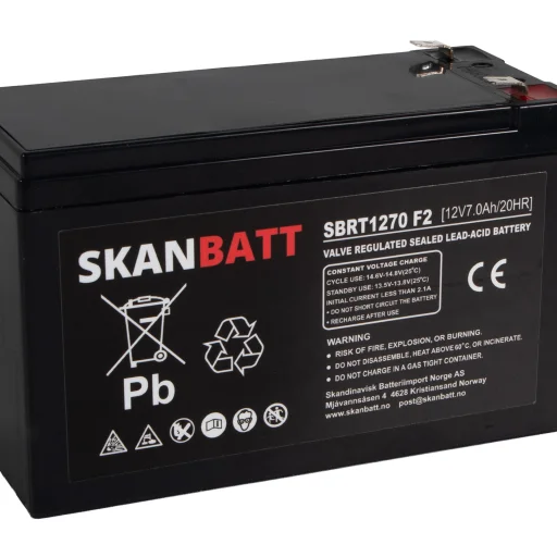 SKANBATT AGM Batteri 12V 7AH (151x65x94mm) F2