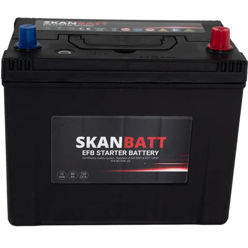 SKANBATT EFB Startbatteri 12V 80AH 730CCA (260x174x225mm) +R