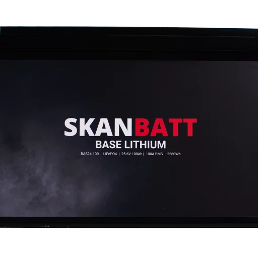 SKANBATT Base Lithium - 24V 100Ah 100A BMS - 345x190x245mm - 3 Års garanti