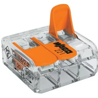 Wago 3-pol rekkeklemme med fjær