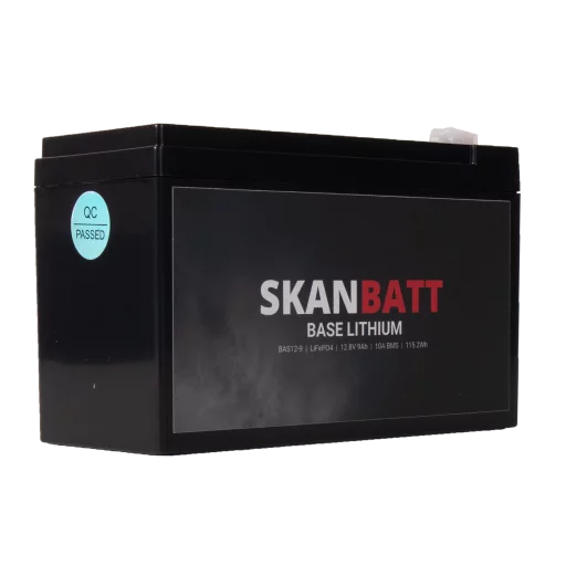 SKANBATT Base Lithium - 12V 9Ah 10A BMS - 150x65x95mm - 3 Års garanti