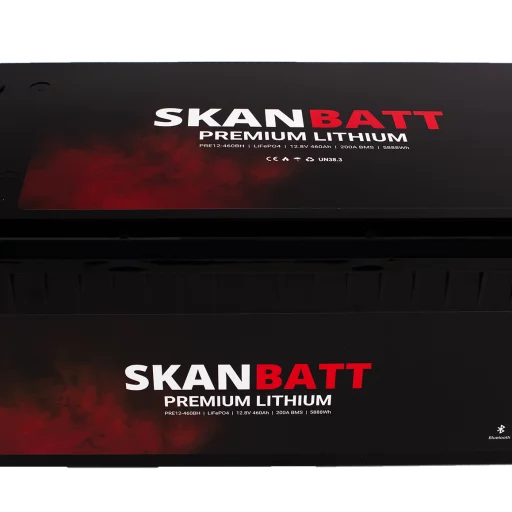 SKANBATT Premium Lithium - 12V 460Ah 200A BMS - 522x218x268mm - Bluetooth - Heat - 8 Års garanti