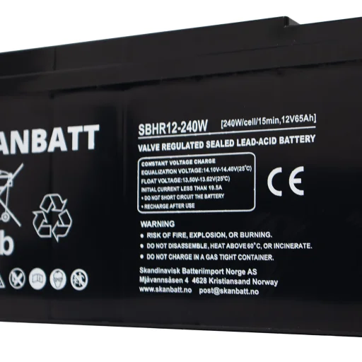 SKANBATT High Rate AGM Batteri 12V 65AH (350x167x182mm) M6