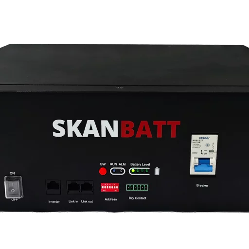 SKANBATT Premium Lithium 3U Rackbatteri 51,2V 100Ah - 5,12kWh - LiFePO4 - HEAT - OTA
