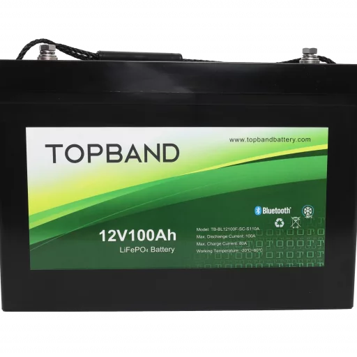 TOPBAND Lithium HEAT PRO - 12V 100AH - 100A BMS - Bluetooth og Varme (TOP-HEAT100150BS)