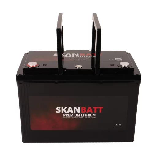 SKANBATT Premium Lithium - 12V 100Ah 100A BMS - 306x172x212mm - Bluetooth - Heat - 8 Års garanti