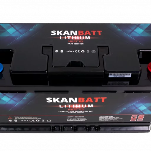 SKANBATT V2 Lithium HEAT Batteri 12V 180AH 150A BMS - Bobil - Bluetooth