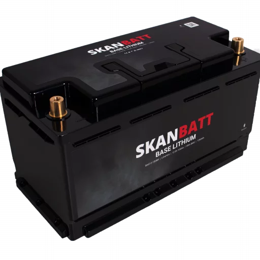 SKANBATT Base Lithium - 12V 100Ah 100A BMS - 352x175x190mm - Bluetooth - 3 Års garanti - Bobil