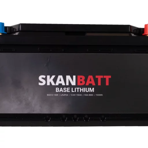 SKANBATT Base Lithium - 12V 150Ah 150A BMS - 355x180x190mm - 3 Års garanti - Bobil