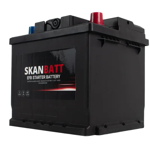 SKANBATT EFB Startbatteri 12V 50AH 480CCA (207x175x190mm) +R