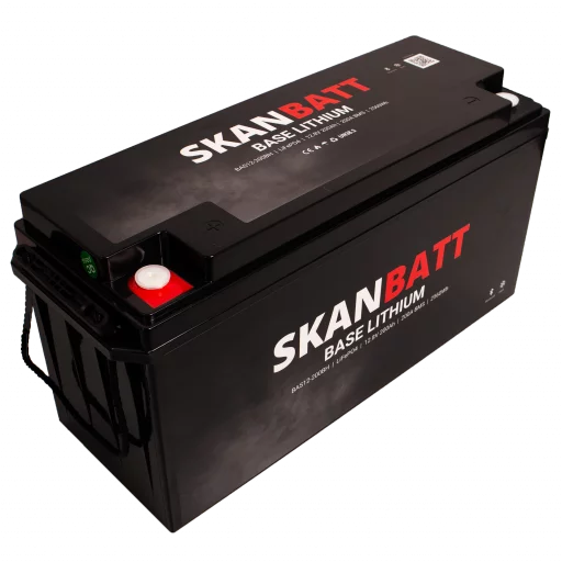 SKANBATT Base Lithium - 12V 200Ah 200A BMS - 485x170x240mm - Bluetooth - Heat - 3 Års garanti