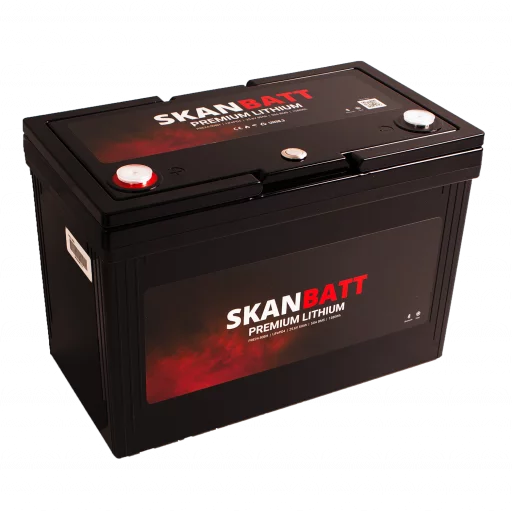SKANBATT Premium Lithium - 24V 50Ah 50A BMS - 307x172x215mm - Bluetooth - Heat - 8 Års garanti