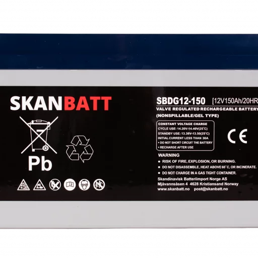 SKANBATT GEL Deep Cycle Batteri 12V 150AH (483x170x241mm) +venstre