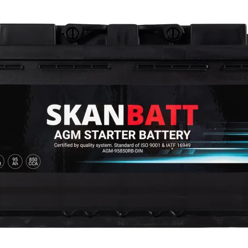 SKANBATT AGM Startbatteri 12V 95AH 850CCA (353x175x190mm) +R