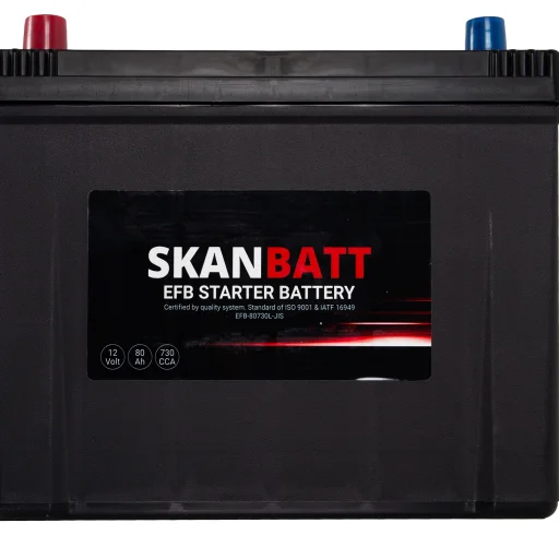 SKANBATT EFB Startbatteri 12V 80AH 730CCA (260x17x225mm) +L