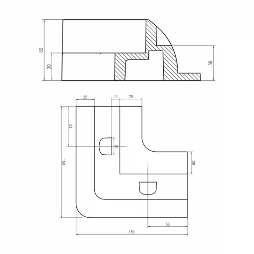 Hjørnebrakett til solcelle (sett) - Sort (SM-ABS-A01)