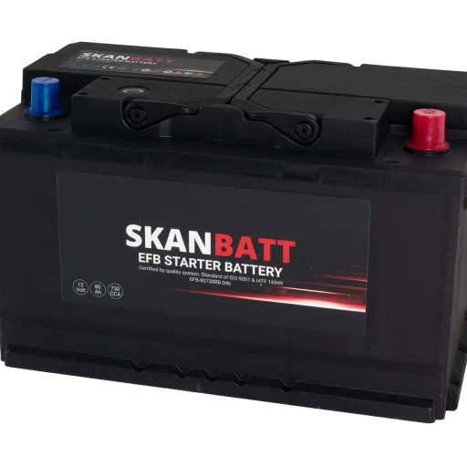 SKANBATT EFB Startbatteri 12V 80Ah 730CCA (315x175x190mm) +R
