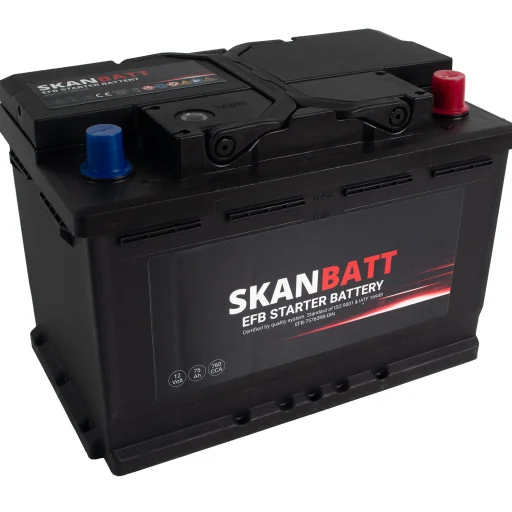 SKANBATT EFB Startbatteri 12V 75AH 760CCA (278x175x190mm) +R