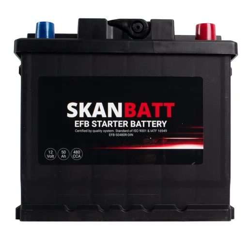 SKANBATT EFB Startbatteri 12V 50AH 480CCA (207x175x190mm) +R