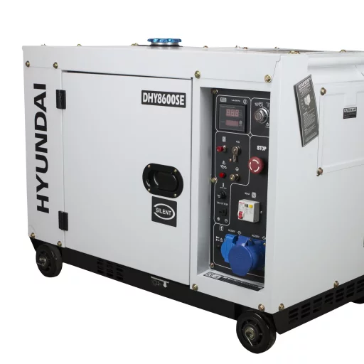 HYUNDAI DHY8600SE Strømaggregat 6300W - Elektrisk start - Diesel - Forvarming