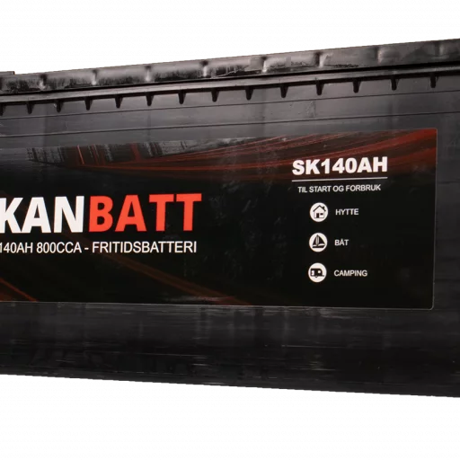 SKANBATT Fritidsbatteri 12V 140AH 800CCA (513x188x203/223mm) +venstre