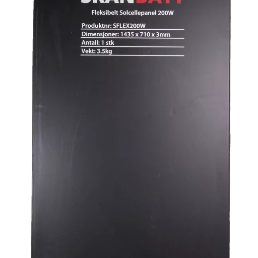 SKANBATT Fleksibelt Solcellepanel 200W - ETFE - 1435x710x3mm