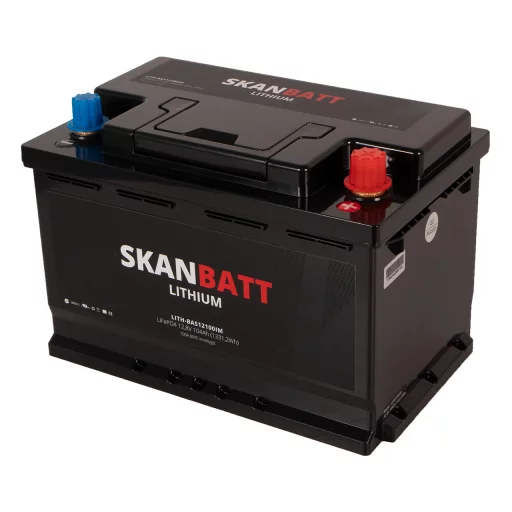 SKANBATT Lithium Batteri 12V 104AH 100A BMS (279x175x190mm) - Small