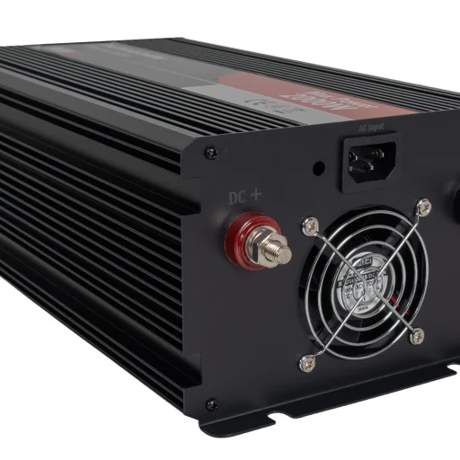 SKANBATT Inverter 12V 2000W Ren Sinus med Nettprioritering og Trådløs Fjernkontroll 415x165x120mm