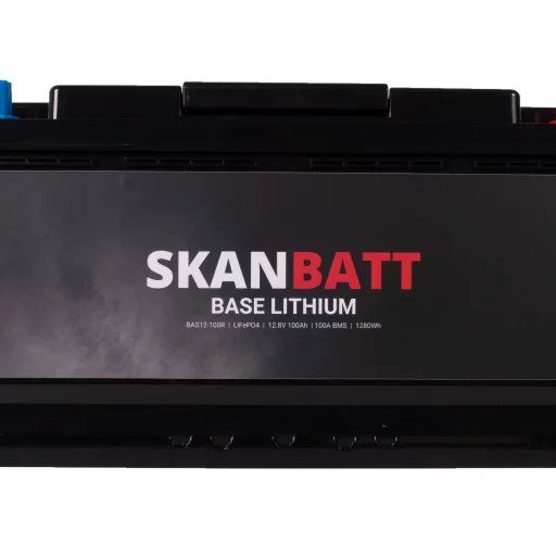 SKANBATT Base Lithium - 12V 100Ah 100A BMS - 352x174x190mm - 3 Års garanti - Bobil