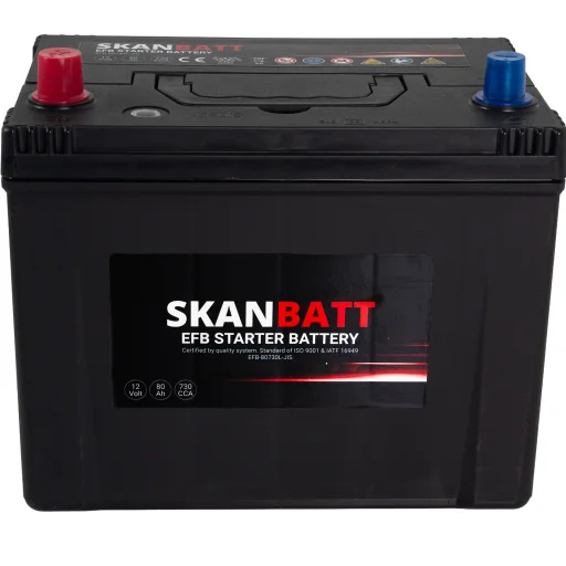 SKANBATT EFB Startbatteri 12V 80AH 730CCA (260x17x225mm) +L