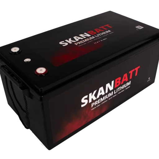 SKANBATT Premium Lithium - 36V 100Ah 100A BMS - 522x268x218mm - Bluetooth - 8 Års garant