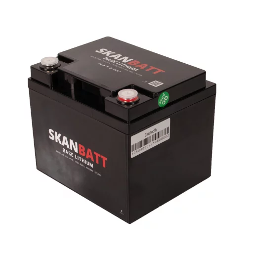 SKANBATT Base Lithium - 12V 40Ah 40A BMS - 198x166x170mm - Bluetooth - 3 Års garanti
