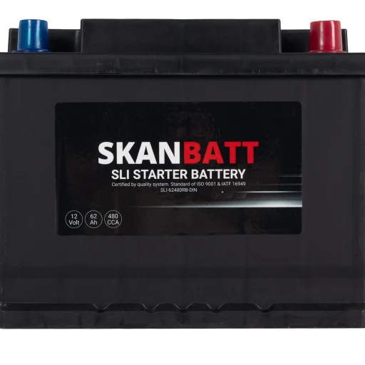 SKANBATT SLI Startbatteri 12V 62AH 480CCA (242x175x190mm) +R