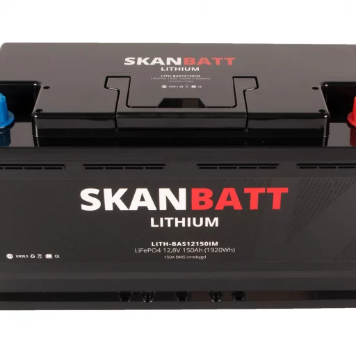 SKANBATT Lithium Batteri 12V 150AH 150A BMS (352x174x190mm)
